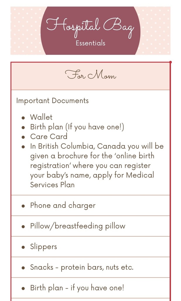 Hospital Bag Checklist