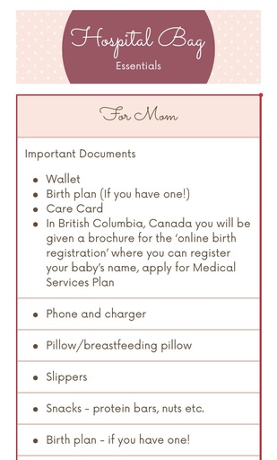 Hospital Bag Checklist